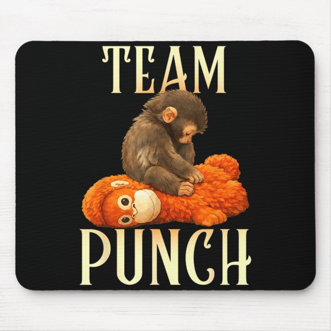 Cute Baby Monkey Punch Team Punch Mouse Pad (Front)