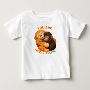 Cute Baby Monkey Punch with plush monkey -  T-Shirt