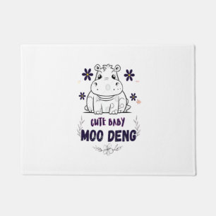 Cute Baby Moo Deng T-Shirt Doormat