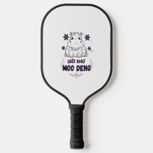 Cute Baby Moo Deng T-Shirt Pickleball Paddle