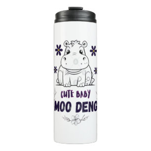 Cute Baby Moo Deng T-Shirt Thermal Tumbler