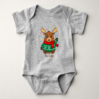 Cute Baby Moose Hello Bodysuit