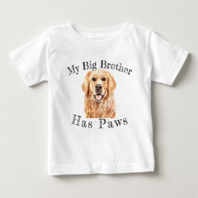 Cute baby my big brother has paws labrador shirt (Front)