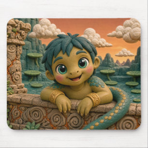 Cute Baby Naga, Mythical Mouse Pad
