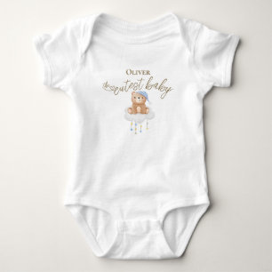 Cute baby Name Bear on Cloud Bodysuit