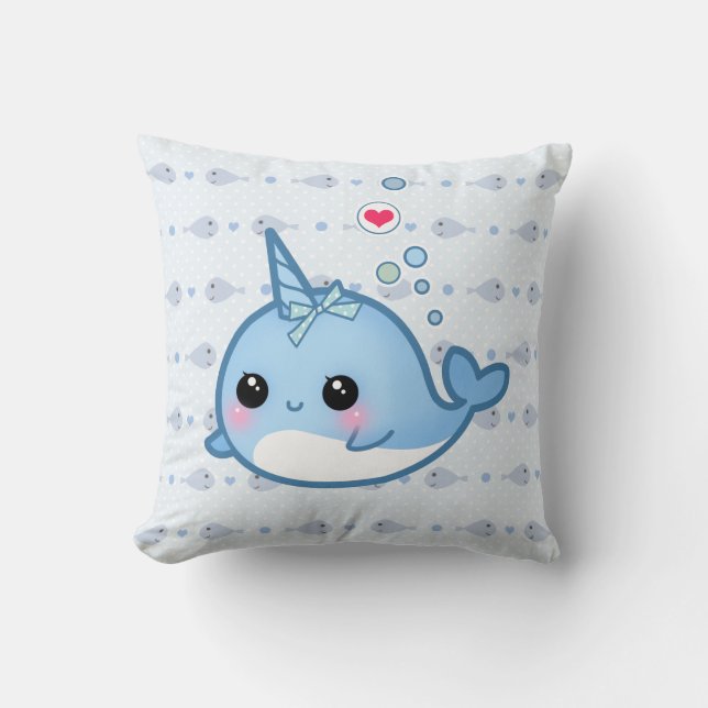 Cute baby narwhal cushion (Front)