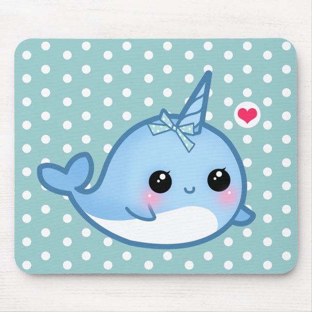 Cute baby narwhal mouse pad (Front)