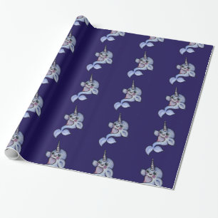 Cute baby narwhal wrapping paper