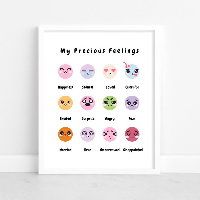 Cute Baby Nursery Feelings Education Poster (Creator Uploaded)