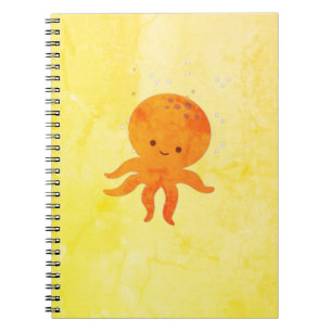 Cute Baby Octopus Cartoon Notebook