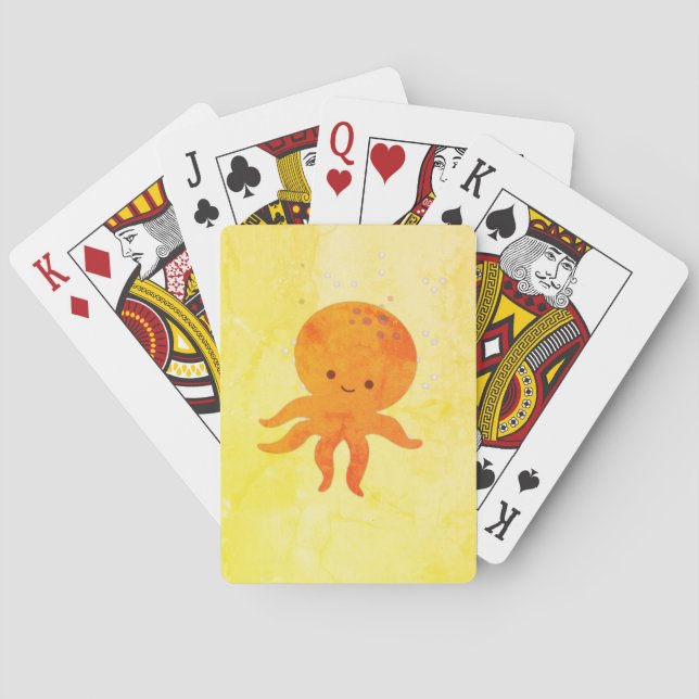 Cute Baby Octopus Cartoon Playing Cards (Back)