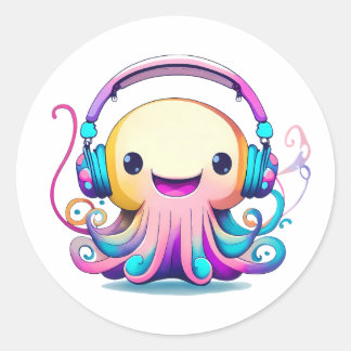 Cute Baby Octopus Classic Round Sticker