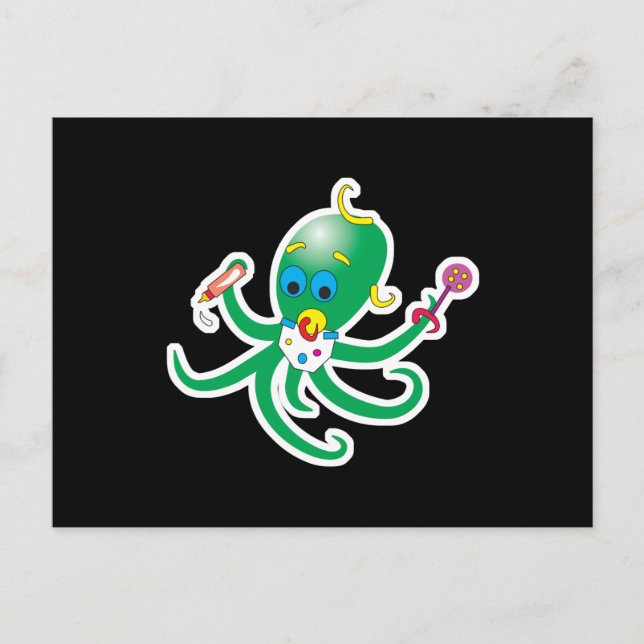 cute baby octopus postcard (Front)