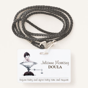 Cute Baby On Weighing Scale Doula ID Badge