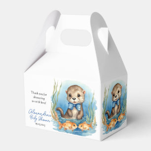 Cute Baby Otter Boy Baby Shower Favour Box