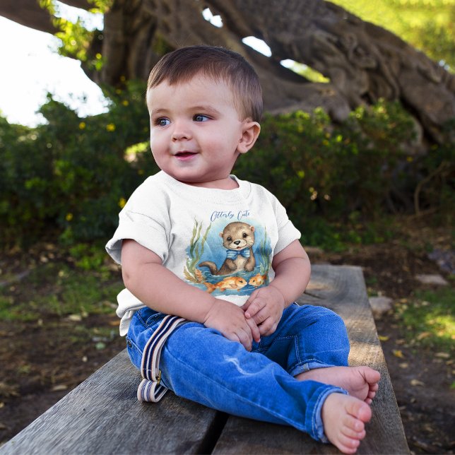 Cute Baby Otter Boy  Baby T-Shirt (Creator Uploaded)