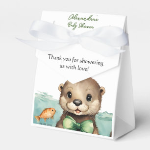 Cute Baby Otter Gender Neutral Baby Shower Favour Box