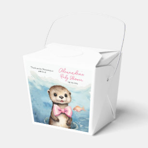Cute Baby Otter Girl Baby Shower Favour Box