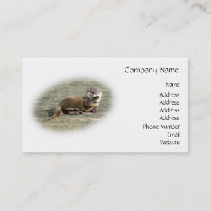 Cute Baby Otter Yawning Business Card