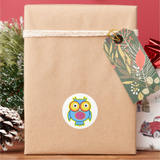 Cute Baby Owl Cartoon Sticker