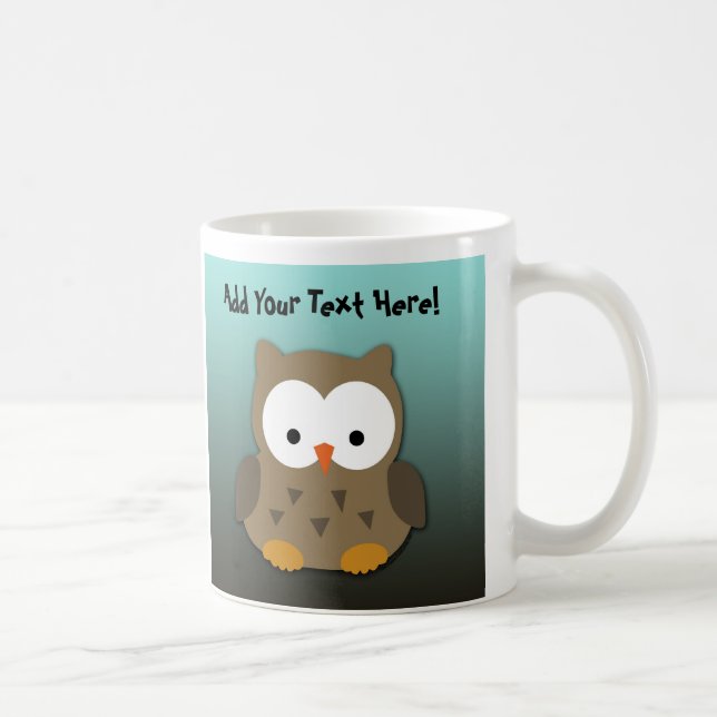 Cute Baby Owl Personalised Coffee Mug (Right)