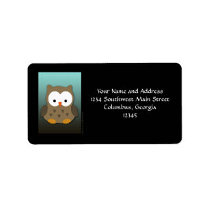 Cute Baby Owl Personalised Label