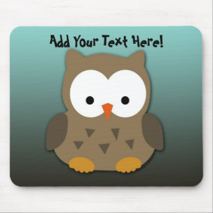 Cute Baby Owl Personalised Mouse Pad