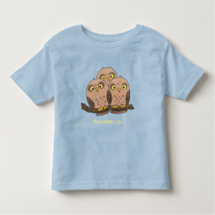 Cute baby owl trio cartoon illustration toddler T-Shirt