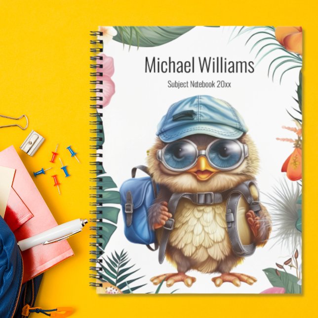 Cute baby owl with backpack, caps and sunglass notebook (Creator Uploaded)