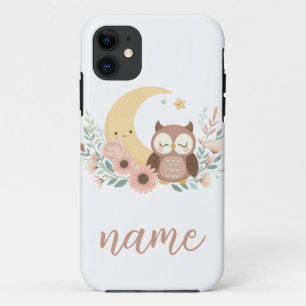 Cute baby owl with moon iPhone 11 case