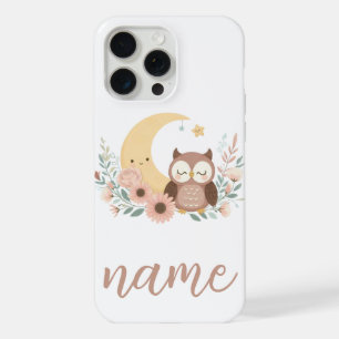 Cute baby owl with moon iPhone 15 pro max case