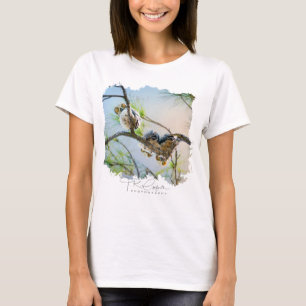 Cute Baby Owls On Limbs Wildlife T-Shirt