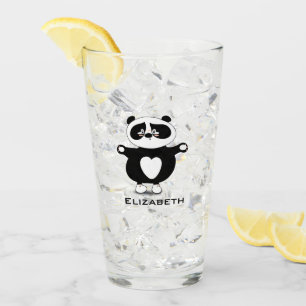 Cute Baby Panda add Name Glass