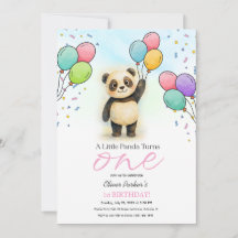 Cute Baby Panda Balloon 1st Birthday Party Pink