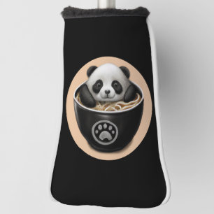 Cute Baby Panda Bear Bathing In A Bowl Of Ramen Golf Head Cover