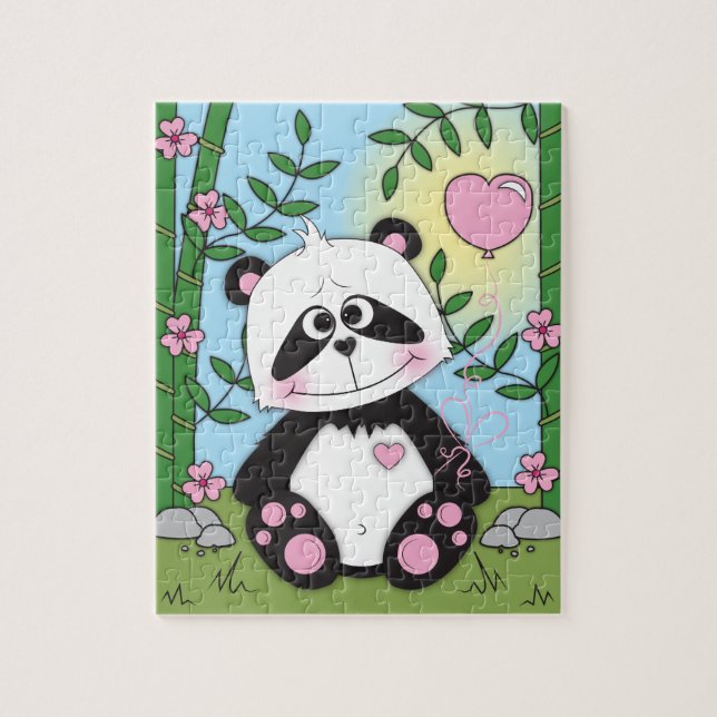 Cute Baby Panda Cartoon Jigsaw Puzzle (Vertical)