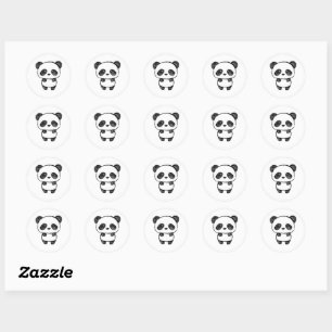 Cute Baby Panda Drawn in Charcoal #3 Classic Round Sticker