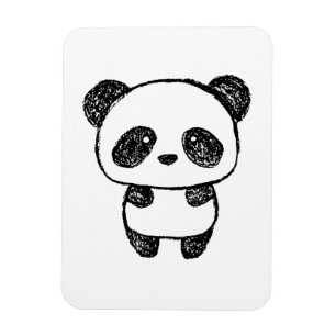 Cute Baby Panda Drawn in Charcoal - Amanda Roos Magnet
