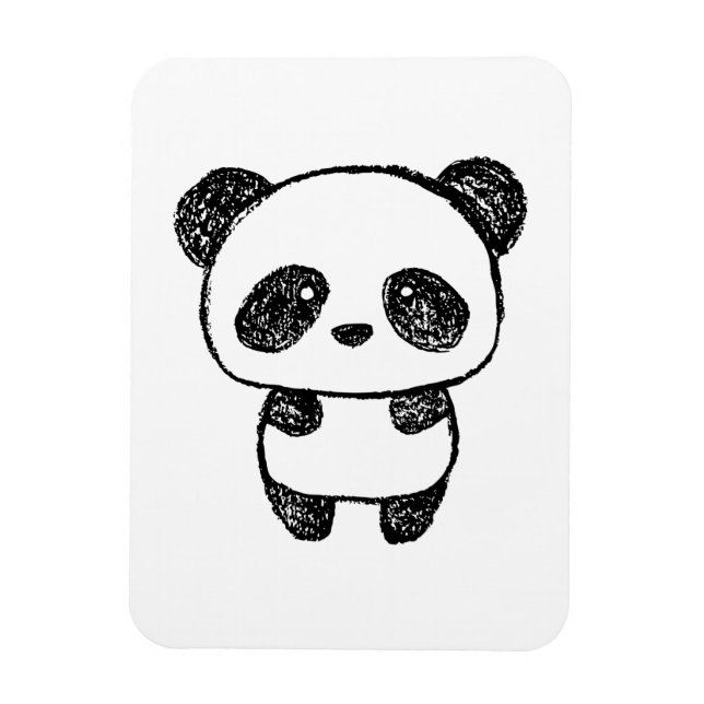 Cute Baby Panda Drawn in Charcoal - Amanda Roos Magnet (Vertical)