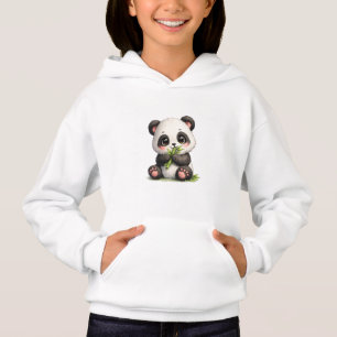 Cute Baby Panda Eating Bamboo Kids Pullover