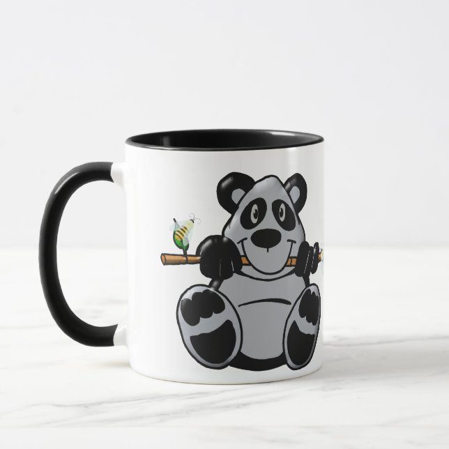 Cute Baby Panda Eating Bamboo Mug (Left)