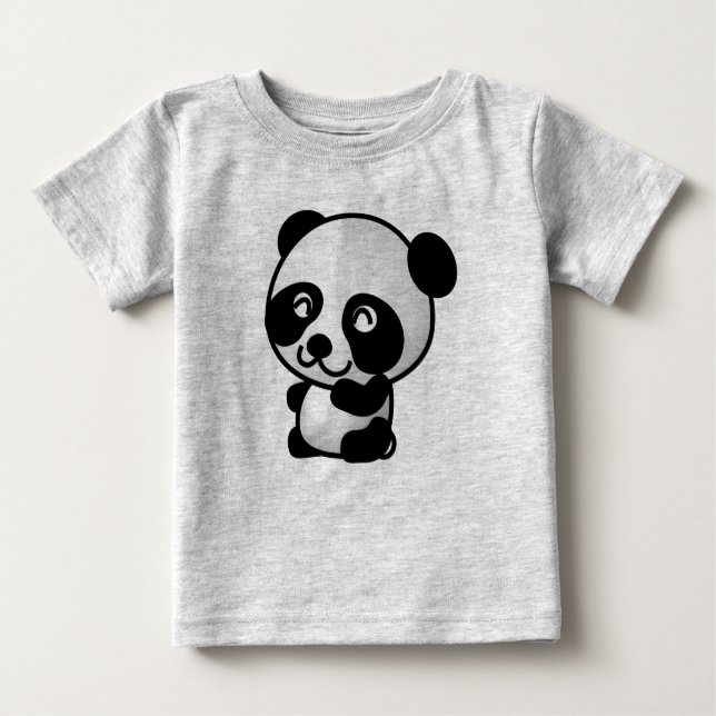 Cute Baby Panda Fine Jersey Baby T-Shirt (Front)