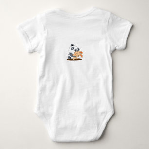 Cute Baby Panda Hugging Teddy Bear Bodysuit 