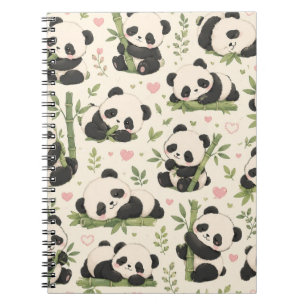 Cute Baby Panda Pattern   Notebook