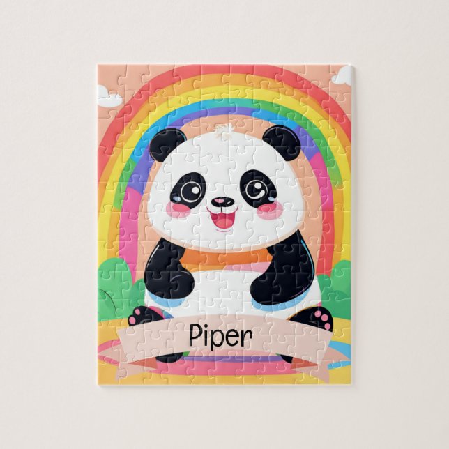 Cute Baby Panda Rainbow Jigsaw Puzzle (Vertical)