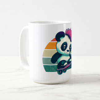 Cute Baby Panda with mohawk | Skater Panda Coffee Mug