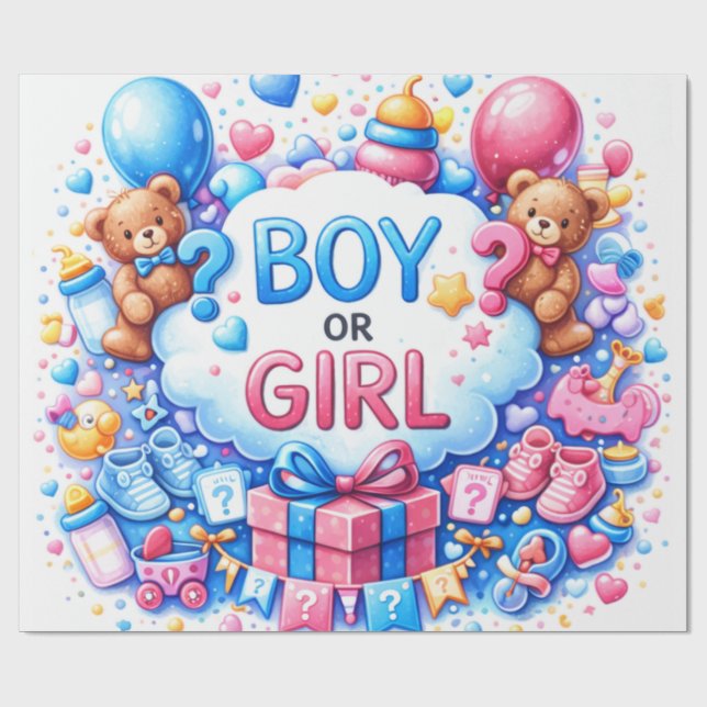 Cute Baby Pattern Wrapping Paper (Flat)