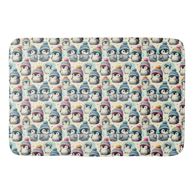 Cute Baby Penguin Bath Mat (Front)
