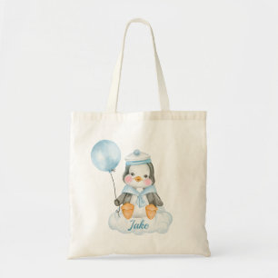 Cute Baby Penguin Blue Tote Bag