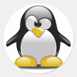 Cute Baby Penguin Cartoon Classic Round Sticker